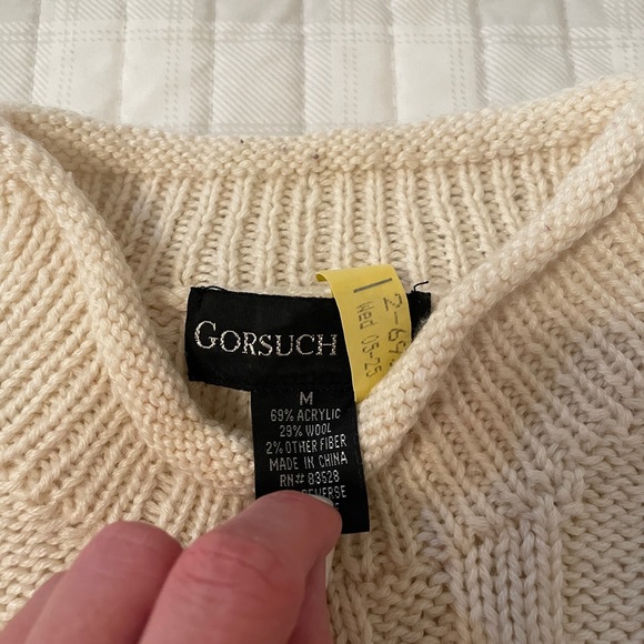 Gorsuch Ltd Wool White Winter Sweater- Skiing, Snowflakes. - Picture 2 of 10